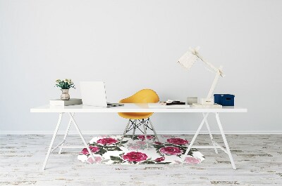 Podložka pod kancelársku stoličku maľované ruže