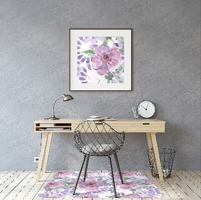 Ochranná podložka pod stoličku fialové kvety