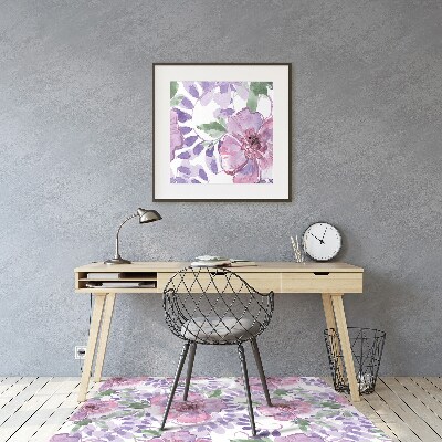 Ochranná podložka pod stoličku fialové kvety