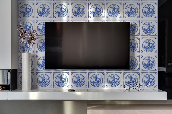 Stenový panel Veterný mlyn v štýle AzuleJos