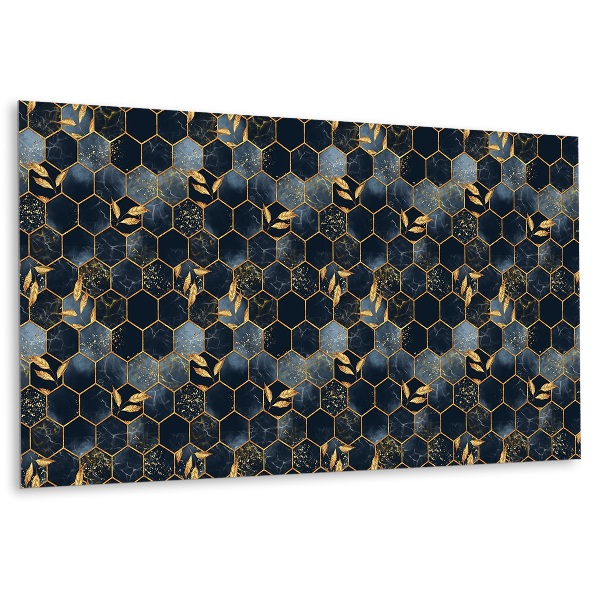 Stenový panel Listy a šesťuholníky