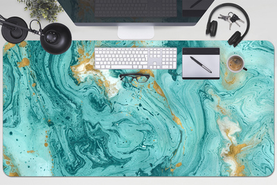 Ochranná podložka na stôl Marble tyrkysová