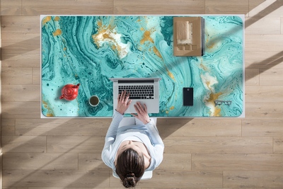 Ochranná podložka na stôl Marble tyrkysová